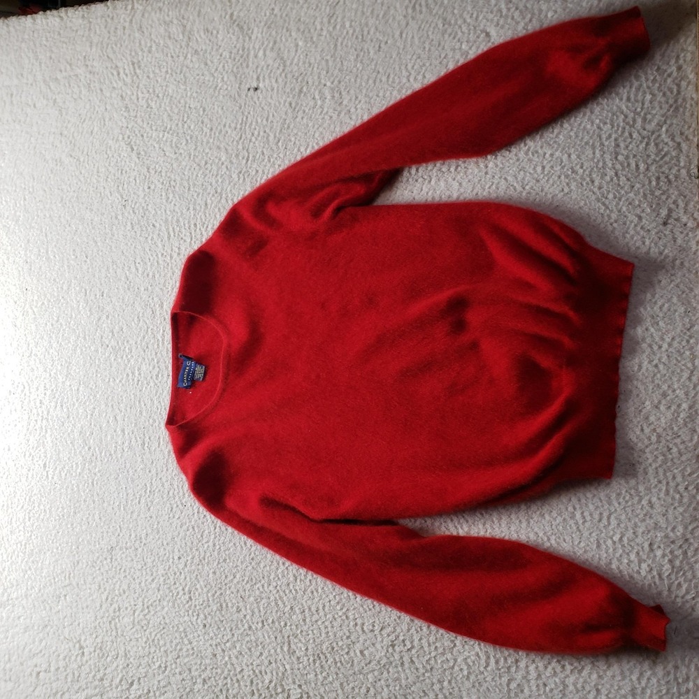Charter Club Sweater Womens Medium Red Cashmere Crew Neck Long Sleeve Pullover